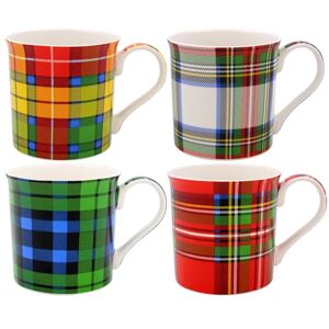The Leonardo Collection Lesser & Pavey Tartan Mugs Set of 4 Ceramic Coffee Mugs Set for Home or Work Premium Design Mugs Set for All Occasions Lovely Mugs for Tea, Coffee & Hot Drinks The Leonardo Collection Lesser & Pavey Tartan Mugs Set of 4 Ceramic Coffee Mugs Set for Home or Work Premium Design Mugs Set for All Occasions Lovely Mugs for Tea, Coffee & Hot Drinks