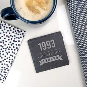 eBuyGB Engraved Square Slate Coaster -1993 Year of The Legend Design 30th Birthday Gifts for Him, Men Gift for Son, Brother, Cousin, Friend Drinks Mat, Placemat eBuyGB Engraved Square Slate Coaster -1993 Year of The Legend Design 30th Birthday Gifts for Him, Men Gift for Son, Brother, Cousin, Friend Drinks Mat, Placemat