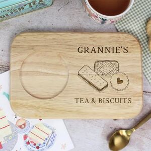 eBuyGB Personalised Engraved Grannie's Tea and Biscuit Serving Board, Gift for Granny, Gran, Nan or Grandma eBuyGB Personalised Engraved Grannie's Tea and Biscuit Serving Board, Gift for Granny, Gran, Nan or Grandma
