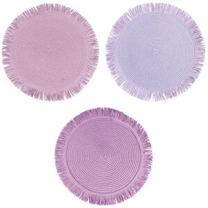 Tivoli Set of 3 Round Fringed Placemat Shades of Provence Tivoli Set of 3 Round Fringed Placemat Shades of Provence