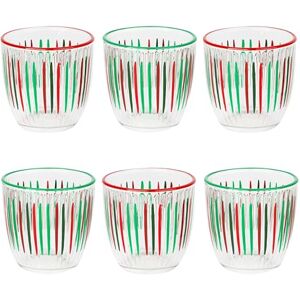 Talking Tables 6 x Glass Tumblers Green Red Coloured Striped Drinking Glasses for Water Juice Cocktail Birthday Christmas Party Restaurants Catering BBQ 290 ML Talking Tables 6 x Glass Tumblers Green Red Coloured Striped Drinking Glasses for Water Juice Cocktail Birthday Christmas Party Restaurants Catering BBQ 290 ML