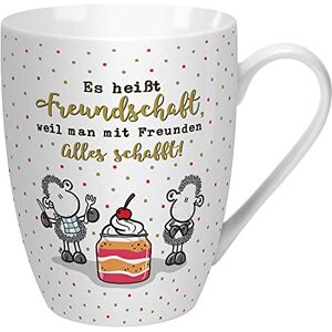 Sheepworld Mug with Saying Freundschaft Coffee Mug, Porcelain, 30 cl Favourite Mug, Gift, Birthday 59612 Sheepworld Mug with Saying Freundschaft Coffee Mug, Porcelain, 30 cl Favourite Mug, Gift, Birthday 59612