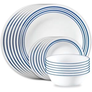 Corelle Vitrelle 18 Piece Glass Dinnerware Sets Service for 6, Triple Layer Chip & Crack Resistant Glass Plate and Bowl Sets, Laila Corelle Vitrelle 18 Piece Glass Dinnerware Sets Service for 6, Triple Layer Chip & Crack Resistant Glass Plate and Bowl Sets, Laila
