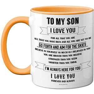 Stuff4 to My Son Mugs Inspirational I Love You Mug, Gifts from Mum, Birthday Gifts, Gift from Dad, Idea for Christmas 11oz Yellow Ceramic Dishwasher Safe Mug Stuff4 to My Son Mugs Inspirational I Love You Mug, Gifts from Mum, Birthday Gifts, Gift from Dad, Idea for Christmas 11oz Yellow Ceramic Dishwasher Safe Mug