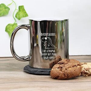 eBuyGB Daddysaurus Mug, Daddy Mug, Dinosaur Mug, Engraved Shiny Silver Metallic Coffee Mug, Father's Day Gift, Dad Birthday Gift, Funny Mug Present eBuyGB Daddysaurus Mug, Daddy Mug, Dinosaur Mug, Engraved Shiny Silver Metallic Coffee Mug, Father's Day Gift, Dad Birthday Gift, Funny Mug Present