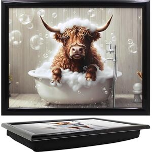 L & P Home & Gifts Lesser & Pavey Urban Art Highland Cow Wow Laptray For Food Serving & Breakfast Comfortable Lap Trays With Bean Bag Cushion For Home & Daily Use Durable Lap Trays For Eating On Lap For Adults L & P Home & Gifts Lesser & Pavey Urban Art Highland Cow Wow Laptray For Food Serving & Breakfast Comfortable Lap Trays With Bean Bag Cushion For Home & Daily Use Durable Lap Trays For Eating On Lap For Adults