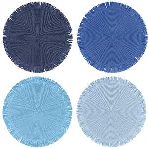 Tivoli Set of 4 Round Fringed Placemats Shades of Ocean Tivoli Set of 4 Round Fringed Placemats Shades of Ocean