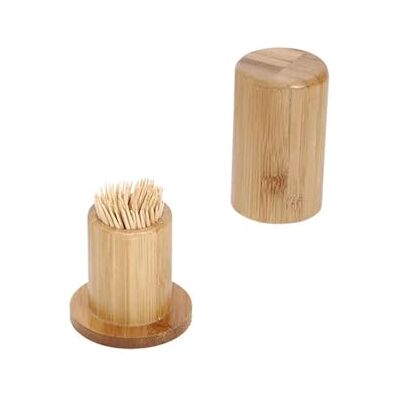 Ucygor Toothpick Box With Lid Bamboo Toothpick Holder Box with Lid for Kitchen and Restaurant for Kitchen(Round) Ucygor Toothpick Box With Lid Bamboo Toothpick Holder Box with Lid for Kitchen and Restaurant for Kitchen(Round)