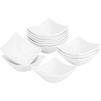 MALACASA 12 Piece 60ML Mini Ramekins Porcelain Dipping Bowls Creme Brulee Ramekins Soufflé Dishes Sauce Dish Baking Dishes for Cake & Pudding & Ice Cream, Oven Safe, Ivory White MALACASA 12 Piece 60ML Mini Ramekins Porcelain Dipping Bowls Creme Brulee Ramekins Soufflé Dishes Sauce Dish Baking Dishes for Cake & Pudding & Ice Cream, Oven Safe, Ivory White