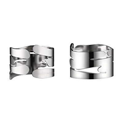 Alessi Barkring BM17S2 Set of Two Design Napkin Holders with Nature Inspired Decoration, in 18/10 Stainless Steel Alessi Barkring BM17S2 Set of Two Design Napkin Holders with Nature Inspired Decoration, in 18/10 Stainless Steel