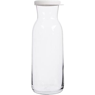 LAV 1x White Lid 1.2L Fonte Glass Carafe Water Wine Juice Fridge Storage Pitcher Jug Set Bedside Laundry Dispenser Bottle Jar By LAV 1x White Lid 1.2L Fonte Glass Carafe Water Wine Juice Fridge Storage Pitcher Jug Set Bedside Laundry Dispenser Bottle Jar By