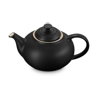 LE CREUSET Stoneware Teapot with Stainless Steel Infuser, 1.3l, Satin Black LE CREUSET Stoneware Teapot with Stainless Steel Infuser, 1.3l, Satin Black
