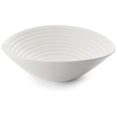 Portmeirion x Sophie Conran White Porcelain Salad Bowl Large Dessert Bowl with Signature Ripple Design, Microwave & Dishwasher Safe, Suitable for Everyday Use Portmeirion x Sophie Conran White Porcelain Salad Bowl Large Dessert Bowl with Signature Ripple Design, Microwave & Dishwasher Safe, Suitable for Everyday Use