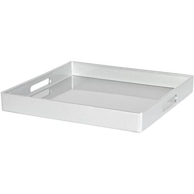 Argon - Square Plate - Silver Handles - Metal - Serving Plate Argon - Square Plate - Silver Handles - Metal - Serving Plate