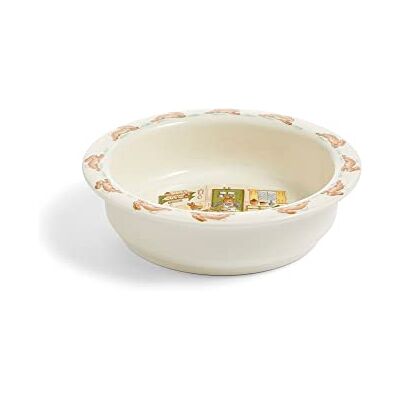 Royal Doulton Bunnykins Plate Baby Bxd, Cream White with Brown and Green Accents Royal Doulton Bunnykins Plate Baby Bxd, Cream White with Brown and Green Accents