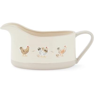 Cooksmart Hen House Lane Extra Large Gravy Boat, Embossed Ceramic Cooksmart Hen House Lane Extra Large Gravy Boat, Embossed Ceramic