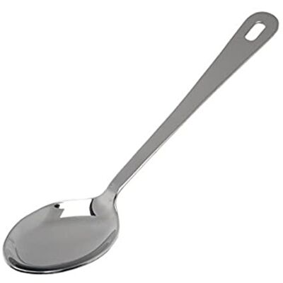 Genware 300014 Stainless Steel Serving Spoon with Hanging Hole, 14 inches Length Genware 300014 Stainless Steel Serving Spoon with Hanging Hole, 14 inches Length