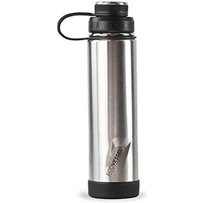 EcoVessel Boulder-24oz Triple Insulated Stainless Steel Hot or Cold Drinking Bottle , Silver Express EcoVessel Boulder-24oz Triple Insulated Stainless Steel Hot or Cold Drinking Bottle , Silver Express