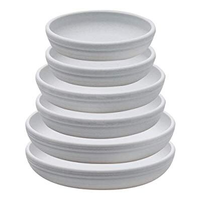 SAROSORA Round Plastic Plant Saucer Drip Tray Set of 6 for Indoor Outdoor Home Garden Flower Plant Container Flower Pot Pallets ((14+17+20cm) x2, White-Grey) SAROSORA Round Plastic Plant Saucer Drip Tray Set of 6 for Indoor Outdoor Home Garden Flower Plant Container Flower Pot Pallets ((14+17+20cm) x2, White-Grey)