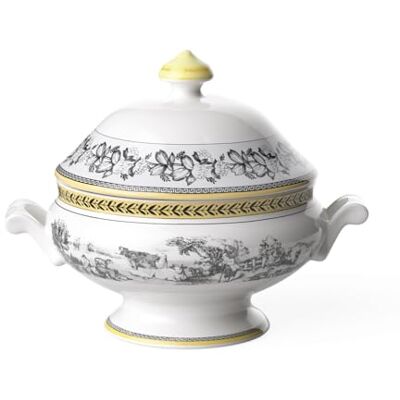 Villeroy & Boch Audun Farm Covered Bowl, 2 Litre, Premium Porcelain, Grey, White/Gray, 68 oz (1010673070) Villeroy & Boch Audun Farm Covered Bowl, 2 Litre, Premium Porcelain, Grey, White/Gray, 68 oz (1010673070)