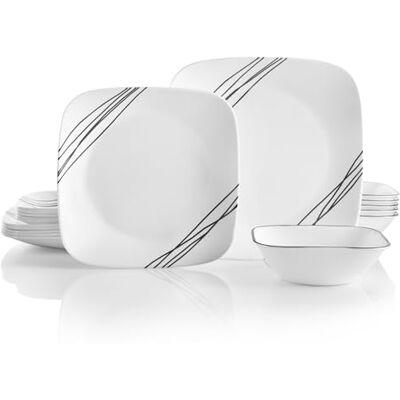 Corelle 18-Piece Dinner Set, Simple Sketch Corelle 18-Piece Dinner Set, Simple Sketch