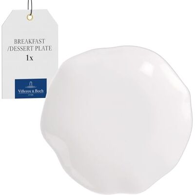 Villeroy & Boch – Pura Breakfast/Dessert Plate, Approx. 22 × 22 × 2.5 cm, Pure White, Dishwasher-Safe & Microwave-Safe, Flowing Shape, Premium Bone Porcelain Made in Germany Villeroy & Boch – Pura Breakfast/Dessert Plate, Approx. 22 × 22 × 2.5 cm, Pure White, Dishwasher-Safe & Microwave-Safe, Flowing Shape, Premium Bone Porcelain Made in Germany