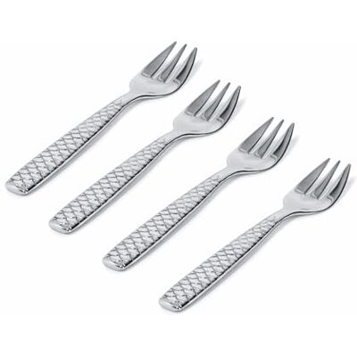 Alessi FM23/36S4 Oyster and Clam Forks in 18/10 Stainless Steel Mirror Polished, Set of Four, Silver, 14 x 17.5 x 10 cm Alessi FM23/36S4 Oyster and Clam Forks in 18/10 Stainless Steel Mirror Polished, Set of Four, Silver, 14 x 17.5 x 10 cm