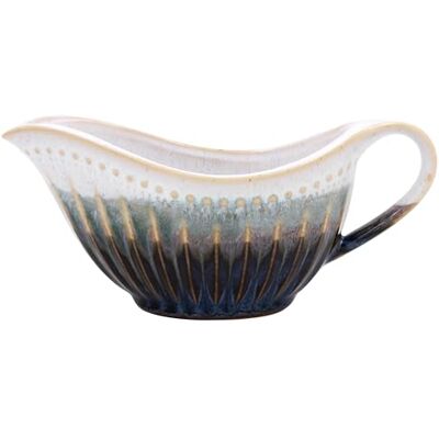 L & P Home & Gifts Lesser & Pavey Elements Reactive Glaze Gravy Boat Ceramic Stoneware Sauce Boat with Elegant Glaze Finish Modern Kitchen Tableware Stylish Serving Piece for Gravy, Sauces or Dressings L & P Home & Gifts Lesser & Pavey Elements Reactive Glaze Gravy Boat Ceramic Stoneware Sauce Boat with Elegant Glaze Finish Modern Kitchen Tableware Stylish Serving Piece for Gravy, Sauces or Dressings