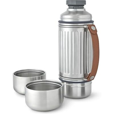 BLACK + BLUM Explorer Flask Duo Insulated Stainless Steel 2 Cups 1L Leak Proof, 24H Hot or Cold, Vacuum Insulated, 2 Steel Cups, Easy Pour Lid, Carry Strap, Ideal for Camping & Outdoors BLACK + BLUM Explorer Flask Duo Insulated Stainless Steel 2 Cups 1L Leak Proof, 24H Hot or Cold, Vacuum Insulated, 2 Steel Cups, Easy Pour Lid, Carry Strap, Ideal for Camping & Outdoors