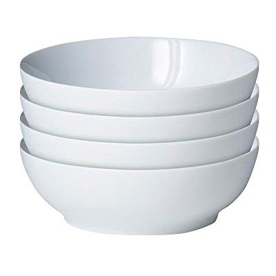 Denby White Porcelain Cereal Bowls Set of 4 Dishwasher Microwave Safe Crockery 800ml Glazed Chip & Crack Resistant Soup Bowls Denby White Porcelain Cereal Bowls Set of 4 Dishwasher Microwave Safe Crockery 800ml Glazed Chip & Crack Resistant Soup Bowls