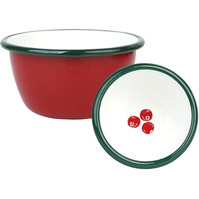 Talking Tables Enamelware Small Dipping Bowl 10 cm Cranberry Sauce Bowl for Christmas, Condiments, Sharing Dips, BBQ, Party Snacks, Camping & Festive Xmas Tableware Talking Tables Enamelware Small Dipping Bowl 10 cm Cranberry Sauce Bowl for Christmas, Condiments, Sharing Dips, BBQ, Party Snacks, Camping & Festive Xmas Tableware
