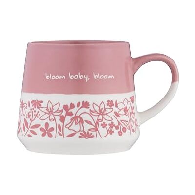 Kensington ‘Bloom Baby Bloom’ Mug, 450ml Stoneware Mug, Blush Pink Floral Design with Inspirational Slogan, Oversized Tea & Coffee Mug, Microwave & Dishwasher Safe Kensington ‘Bloom Baby Bloom’ Mug, 450ml Stoneware Mug, Blush Pink Floral Design with Inspirational Slogan, Oversized Tea & Coffee Mug, Microwave & Dishwasher Safe