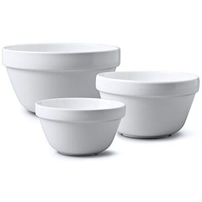 WM Bartleet & Sons - Set of 3 - Porcelain - Pudding Basin WM Bartleet & Sons - Set of 3 - Porcelain - Pudding Basin