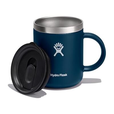 Hydro Flask Travel Coffee Mug 354 ml (12 oz) Vacuum Insulated Stainless Steel Travel Mug with Handle and Press-In Lid Indigo Hydro Flask Travel Coffee Mug 354 ml (12 oz) Vacuum Insulated Stainless Steel Travel Mug with Handle and Press-In Lid Indigo