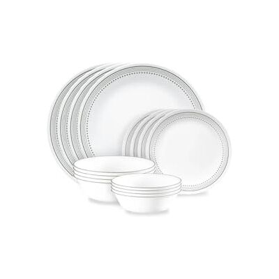 Corelle ® Mystic Gray 16-Piece Mugless Dinnerware Set, Service for 4 Corelle ® Mystic Gray 16-Piece Mugless Dinnerware Set, Service for 4