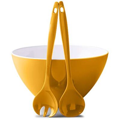 Zeal - Melamine Salad Bowl & Servers Set - mustard Zeal - Melamine Salad Bowl & Servers Set - mustard