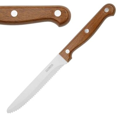 Olympia Stainless Steel Serrated Steak Knives Wood Effect, Pack of 12 Olympia Stainless Steel Serrated Steak Knives Wood Effect, Pack of 12