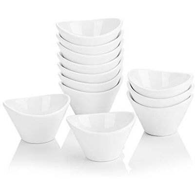 MALACASA , Ramekin Series Dish, 12 Pieces Super Mini 2.6 inches/6.5 x 5 x 5 cm Porcelain Dessert Bowl, Snack Bowl, Appetizer MALACASA , Ramekin Series Dish, 12 Pieces Super Mini 2.6 inches/6.5 x 5 x 5 cm Porcelain Dessert Bowl, Snack Bowl, Appetizer