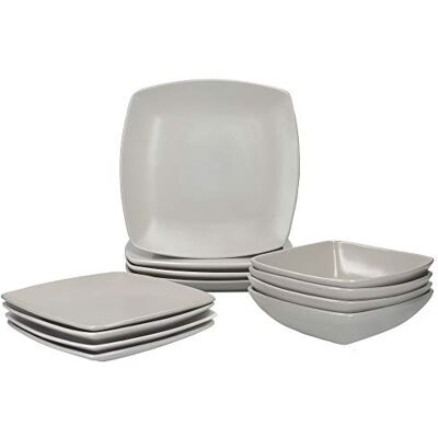 Creative Labs Tops - Dinner Set 12-Piece - Raven Grey Square - Dinnerware Set Creative Labs Tops - Dinner Set 12-Piece - Raven Grey Square - Dinnerware Set