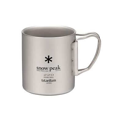 Snow Peak Titanium Double Wall 220 Cup, Grey, 220ml Ultralight Japanese Titanium Mug for Camping & Outdoors Snow Peak Titanium Double Wall 220 Cup, Grey, 220ml Ultralight Japanese Titanium Mug for Camping & Outdoors