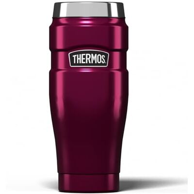 Thermos Stainless King Travel Tumbler & Multi- Purpose Flask- 470ml Insulated Hot & Cold Water Bottle for Daily Commute & Weekend Adventures Sleek Design in Raspberry, 5-Year Durability Thermos Stainless King Travel Tumbler & Multi- Purpose Flask- 470ml Insulated Hot & Cold Water Bottle for Daily Commute & Weekend Adventures Sleek Design in Raspberry, 5-Year Durability