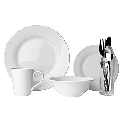 Sabichi 9pc Dining Starter Set Elegant Porcelain Dinner and Crockery Set Ideal for Students, University and First-Time Buyers Plates and Bowls Set for 1 Sabichi 9pc Dining Starter Set Elegant Porcelain Dinner and Crockery Set Ideal for Students, University and First-Time Buyers Plates and Bowls Set for 1