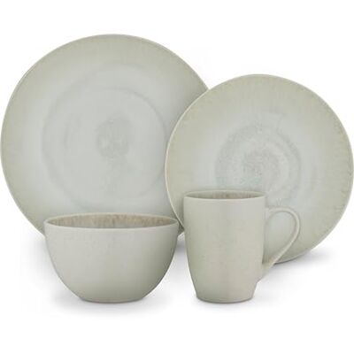 Barbary & Oak , 16 Piece Dinner Set, Reactive Glaze Finish, Crafted from Strong & Durable Stoneware, Chip & Scratch Resistant, Dishwasher & Microwave Safe, Seashell, BO867041SEA Barbary & Oak , 16 Piece Dinner Set, Reactive Glaze Finish, Crafted from Strong & Durable Stoneware, Chip & Scratch Resistant, Dishwasher & Microwave Safe, Seashell, BO867041SEA