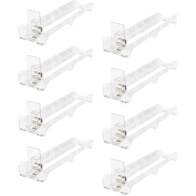 Fsviprx Clear Can Organizer Track, Spring Pusher for Round Cans, 8 pack Transparent Round Can Organizer Track with Spring Pusher for Kitchen Storage Shelves and Home Storage, Clear Fsviprx Clear Can Organizer Track, Spring Pusher for Round Cans, 8 pack Transparent Round Can Organizer Track with Spring Pusher for Kitchen Storage Shelves and Home Storage, Clear
