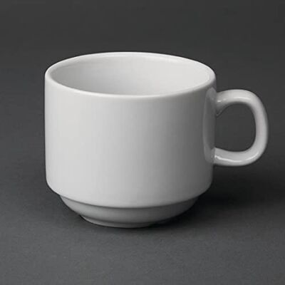Olympia White Ware Stacking Tea Cups 200ml - Tea Cups Olympia White Ware Stacking Tea Cups 200ml - Tea Cups