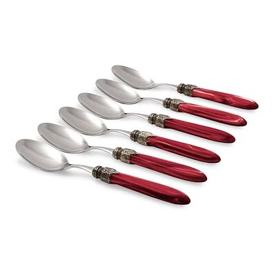 Rivadossi Sandro 4306CUT08 Table Spoons Set, 6 Pieces-Laura-100% Made in Italy, Craftsmanship and Design, Stainless Steel 18/10, Bordeaux Rivadossi Sandro 4306CUT08 Table Spoons Set, 6 Pieces-Laura-100% Made in Italy, Craftsmanship and Design, Stainless Steel 18/10, Bordeaux
