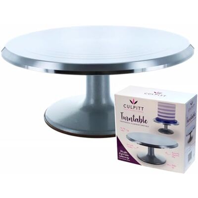 Culpitt Professional Aluminium Cake Decorators Turntable, 310mm (12"), Sturdy & Strong, Smooth Motion Rotating Cake Plate 12 Inch Culpitt Professional Aluminium Cake Decorators Turntable, 310mm (12"), Sturdy & Strong, Smooth Motion Rotating Cake Plate 12 Inch