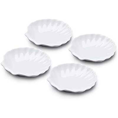 WM Bartleet & Sons Porcelain Shell Dish 13cm Set of 4 - Dish WM Bartleet & Sons Porcelain Shell Dish 13cm Set of 4 - Dish