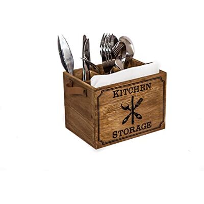 H-LINE Van Manen 081145 Wooden Cutlery Tray with Printed Leather Handle H-LINE Van Manen 081145 Wooden Cutlery Tray with Printed Leather Handle