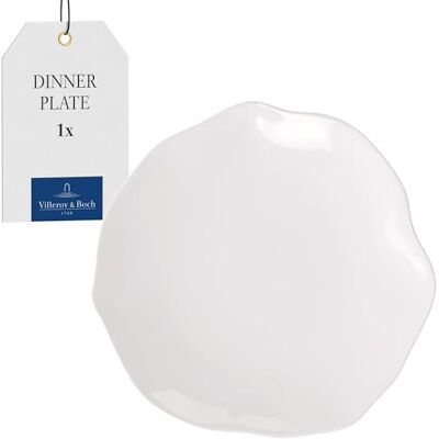Villeroy & Boch – Pura Dinner Plate, Approx. 27 × 27 × 3 cm, Pure White, Dishwasher-Safe & Microwave-Safe, Flowing Shape, Premium Bone Porcelain Made in Germany Villeroy & Boch – Pura Dinner Plate, Approx. 27 × 27 × 3 cm, Pure White, Dishwasher-Safe & Microwave-Safe, Flowing Shape, Premium Bone Porcelain Made in Germany